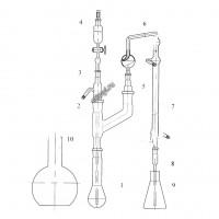 Комплект стеклоизделий к прибору для определения азота в жидкостях